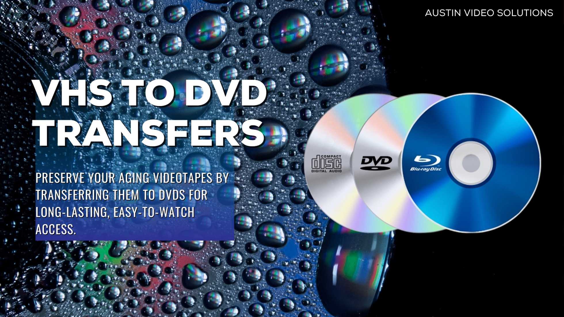 Austin Video Solutions Austin Video Solutions offers professional video editing and VHS to DVD transfers in Austin Texas.